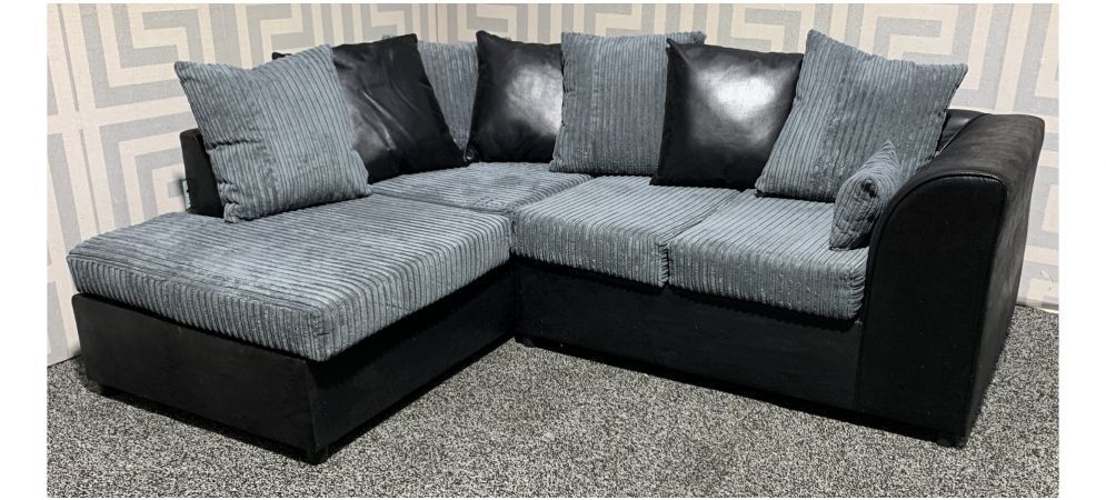 Byron Fabric Leather Jumbo Sofa